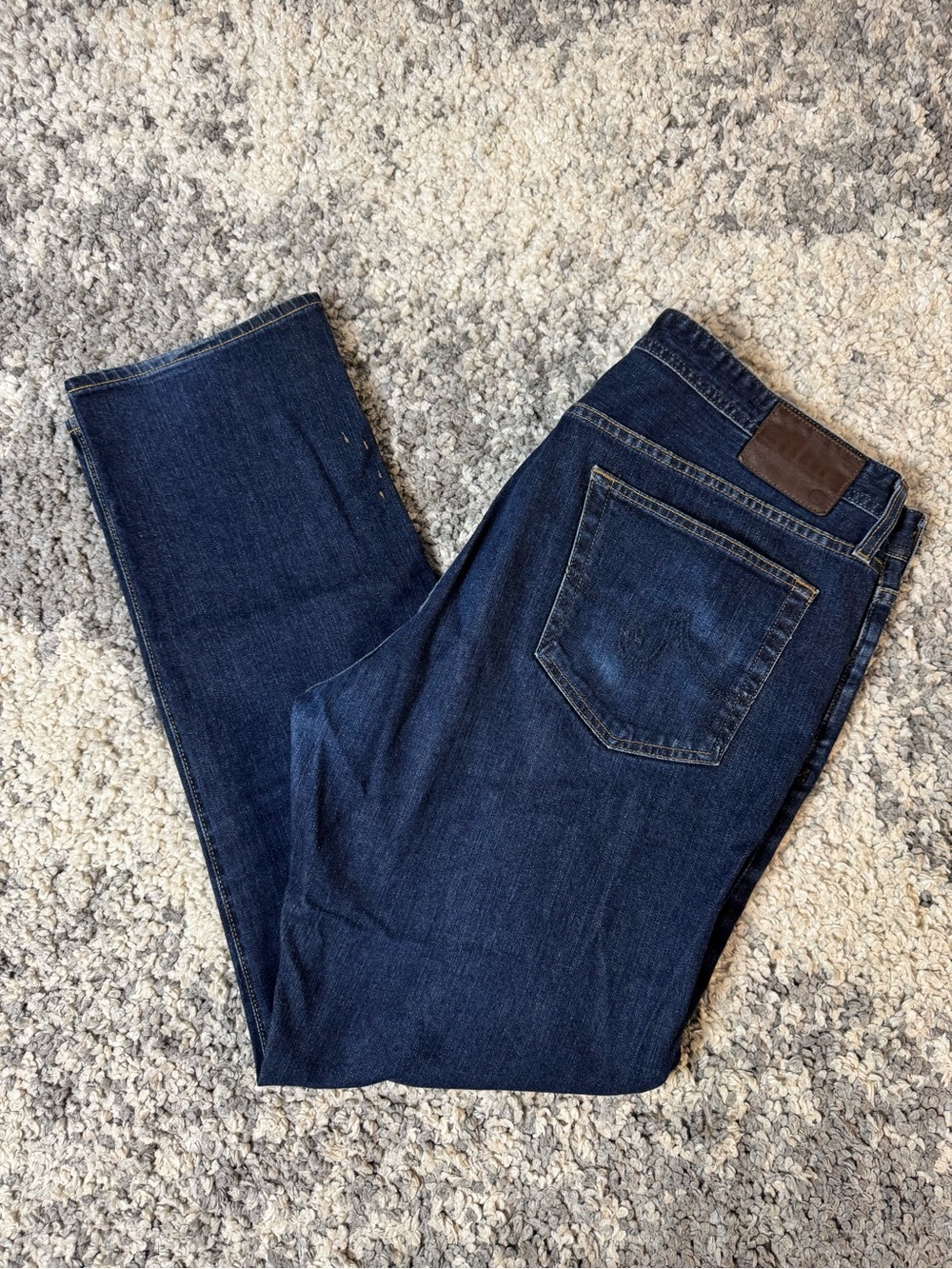 Adriano Goldschmied, Men's Dark Blue Wash Slim Straight-Leg Denim Jeans, 40x32